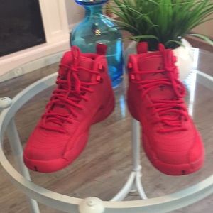 Boys red Air Michael Jordan sneakers like new